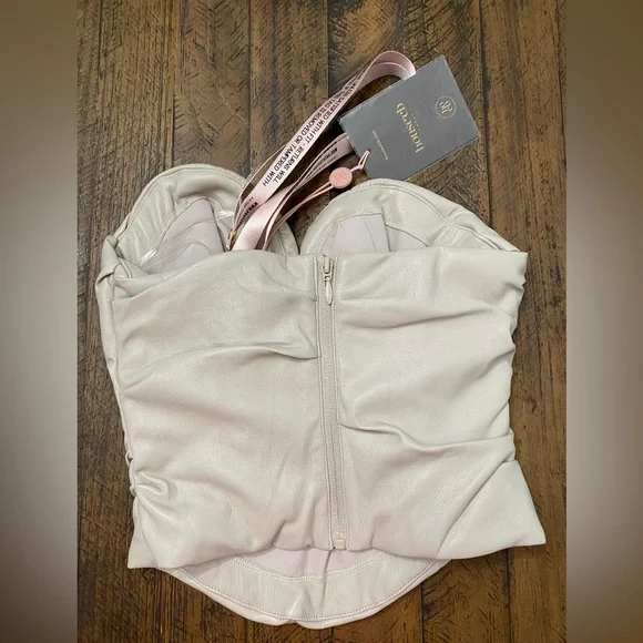 House Of CB Cream Strapless Bustier Top Saffira NWT Sweetheart Corset - Picture 2 of 7